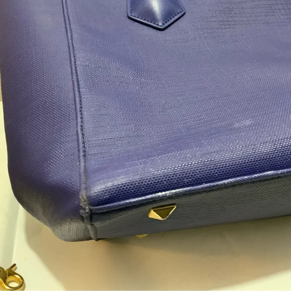 Dagne Dover Genuine Tote Bag Purse extra large Blue